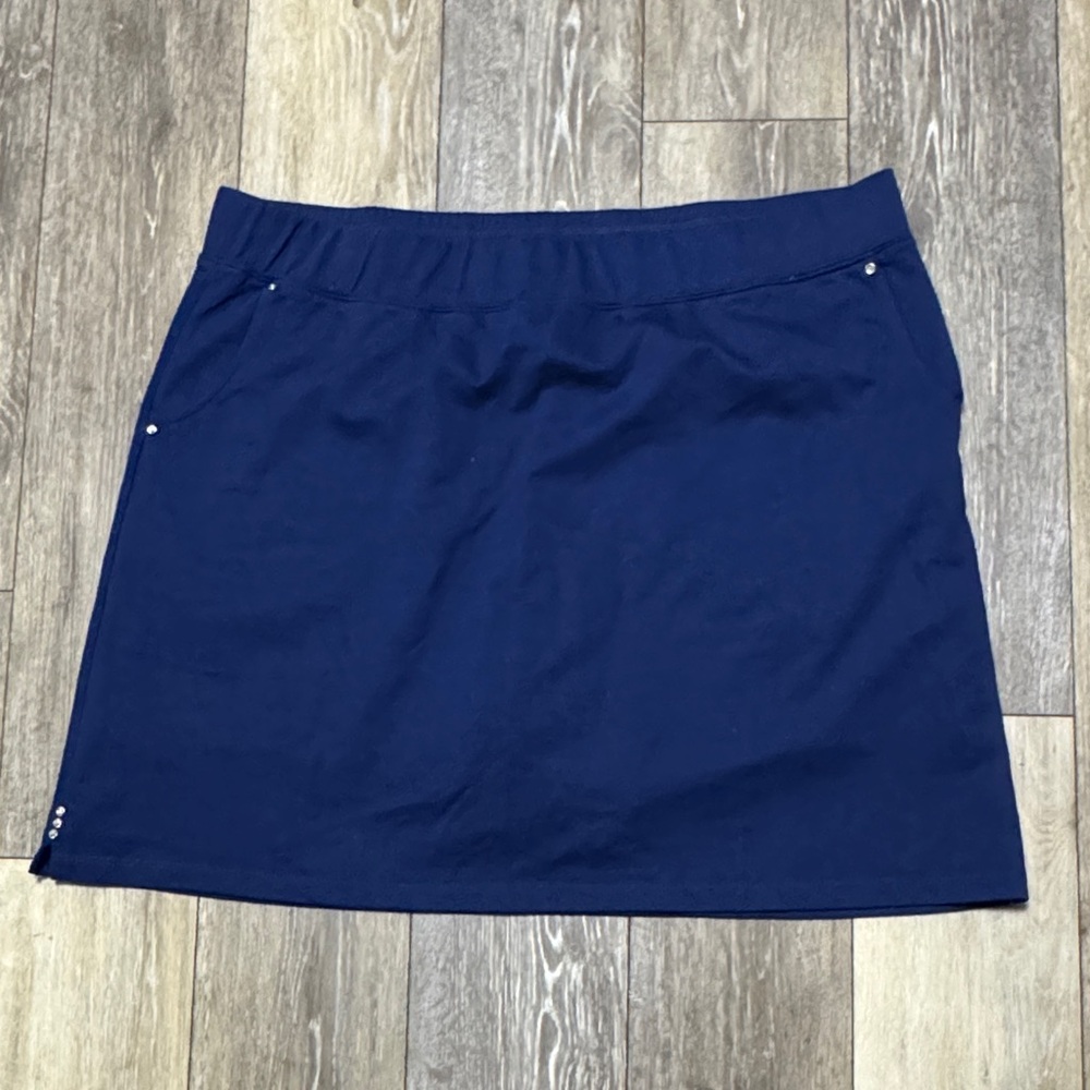 Quacker Factory Navy Pull-On Skort